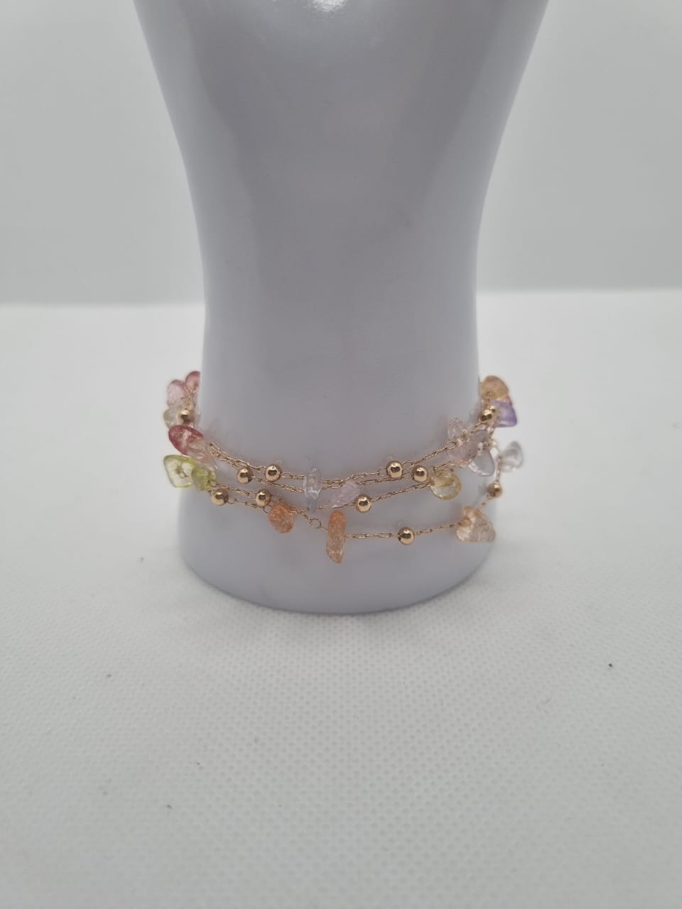 Pastel Skies — Triple-Layer Gem Charm Bracelet