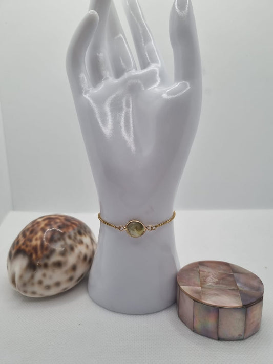 Olive Glow Cabochon Bracelet