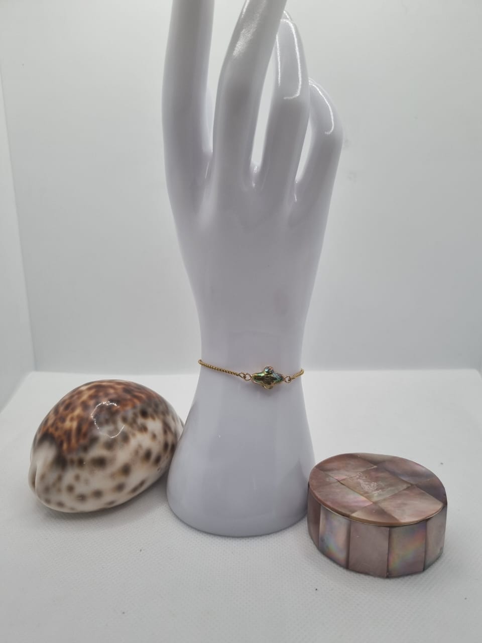 Peacock Abalone Clover Bracelet