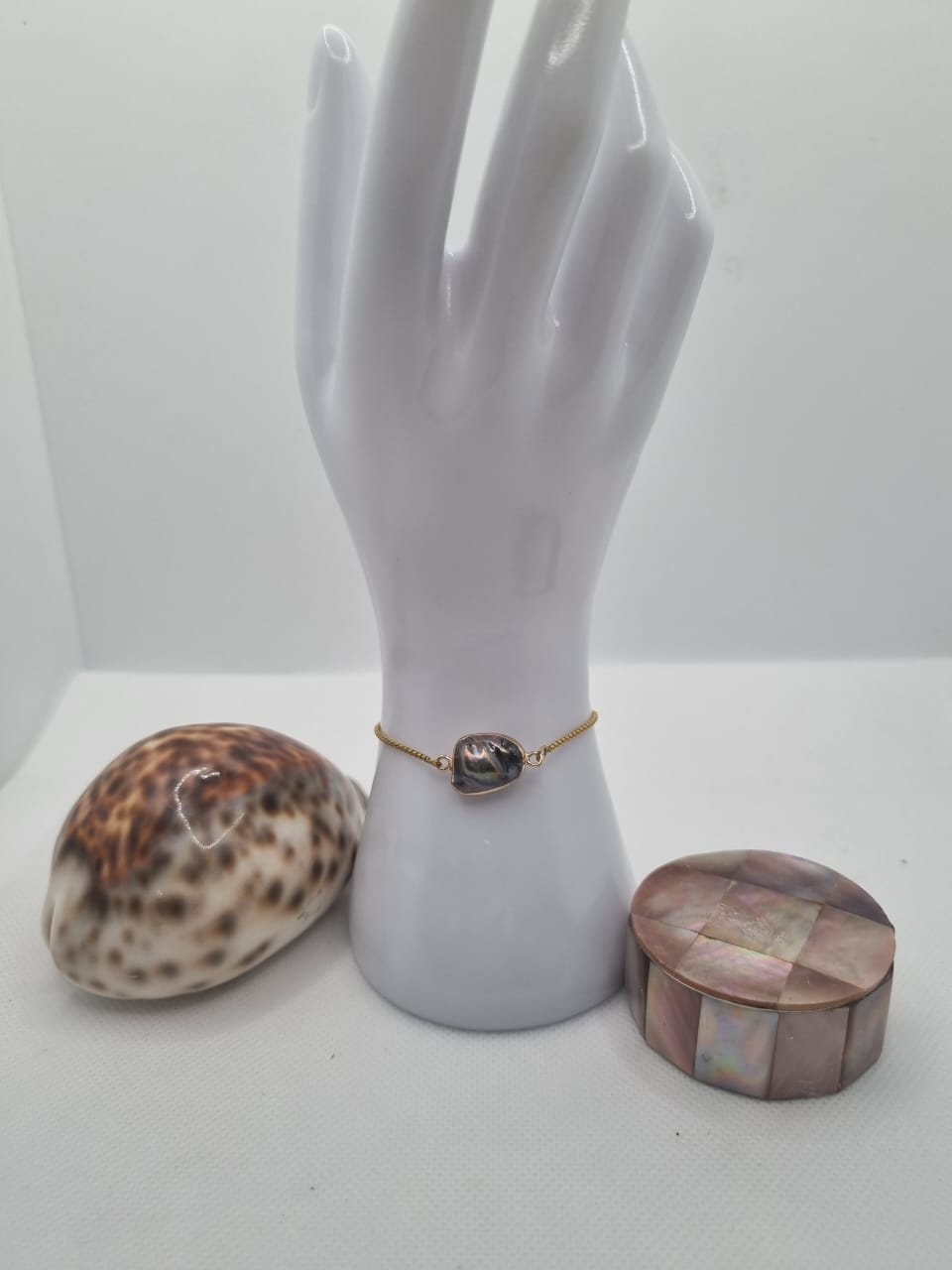 Peacock Abalone Pebble Bracelet