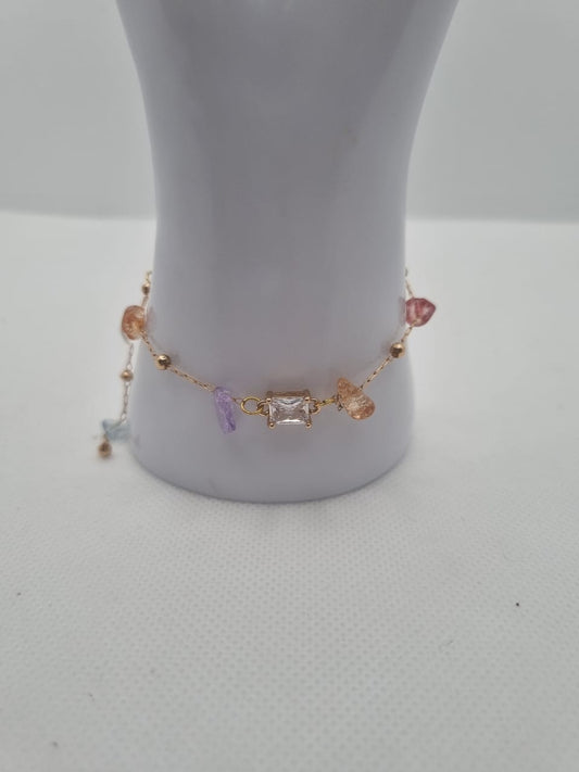 Pastel Skies — Mini Gem Charm Bracelet