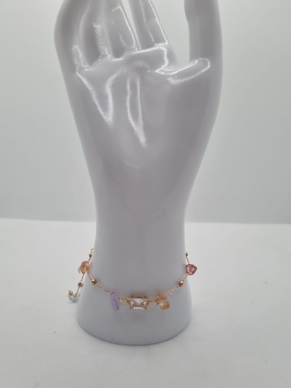 Pastel Skies — Triple-Layer Gem Charm Bracelet