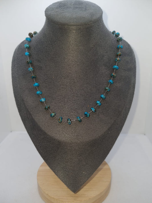 Croatian Blue Clay Bead Necklace